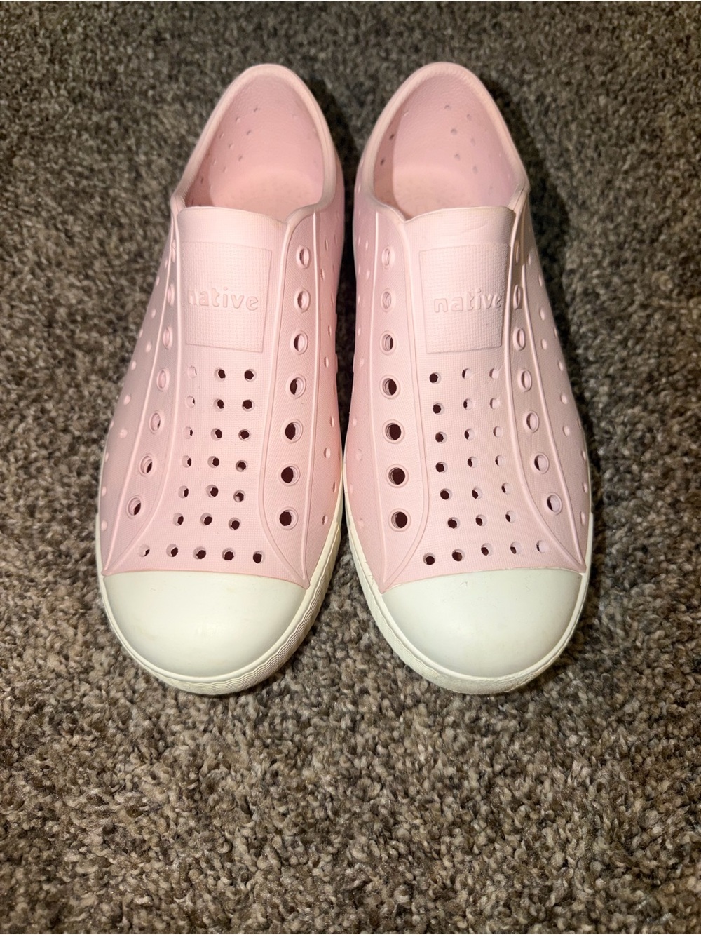 Native Girls Slip-On Athletic Shoes Pink/White big Girls size 2